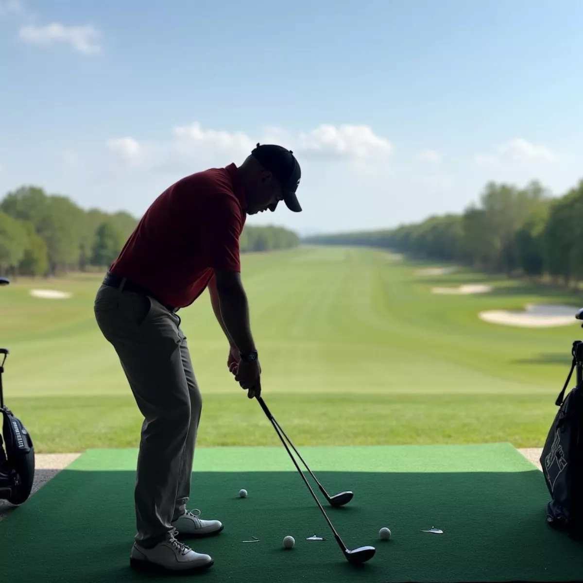 Golfer Testing Wilson Staff Irons