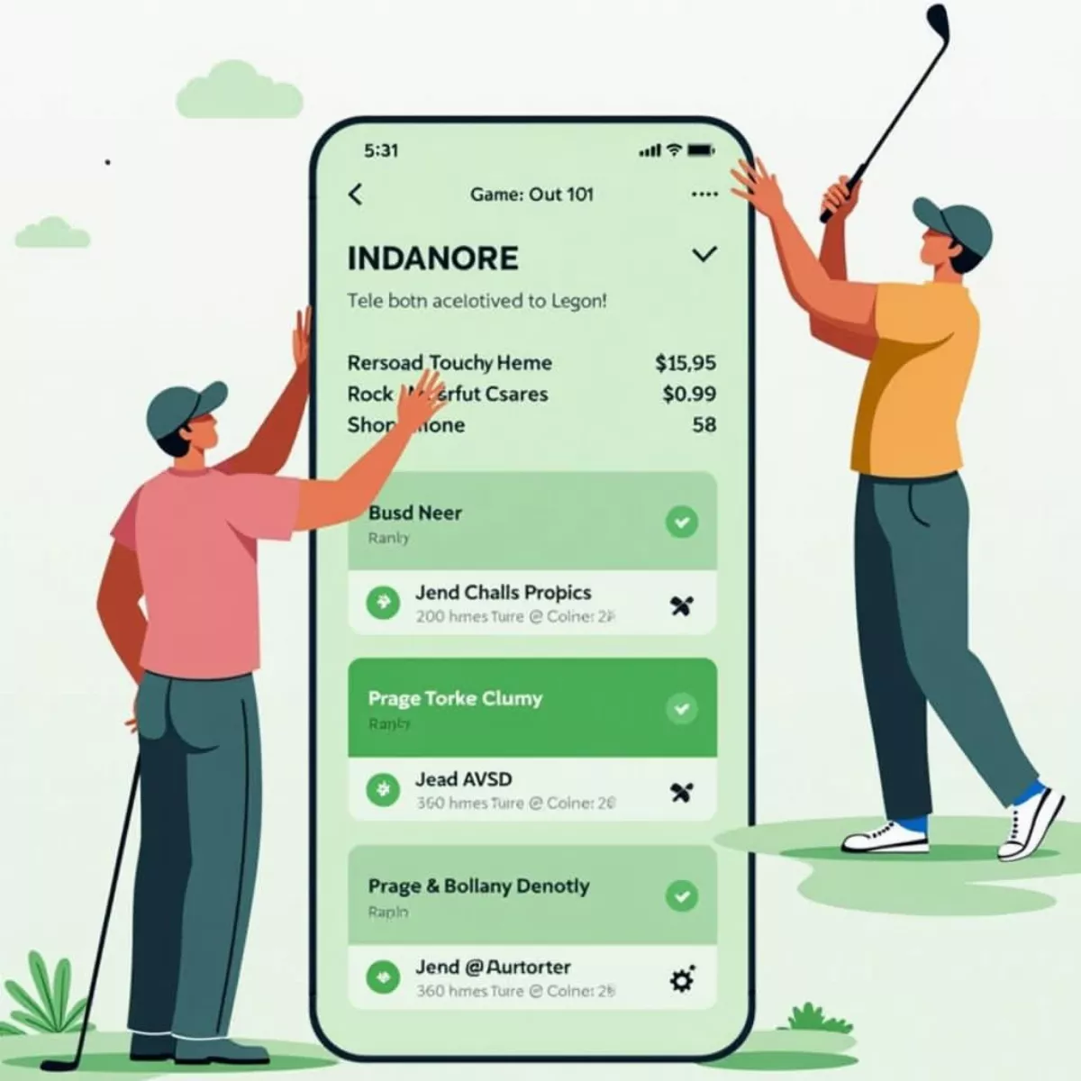 Golfer Tracking Progress On App