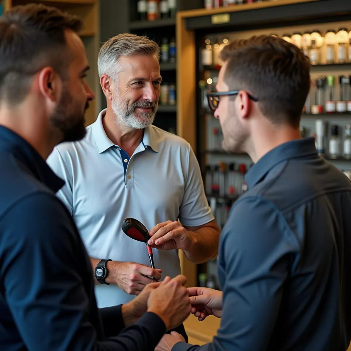 Golfer Trying Club In Store