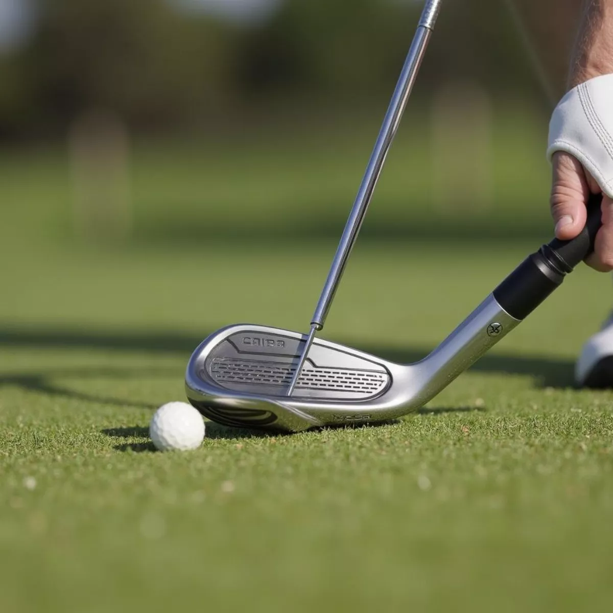 Golfer Using Cobra F7 Iron