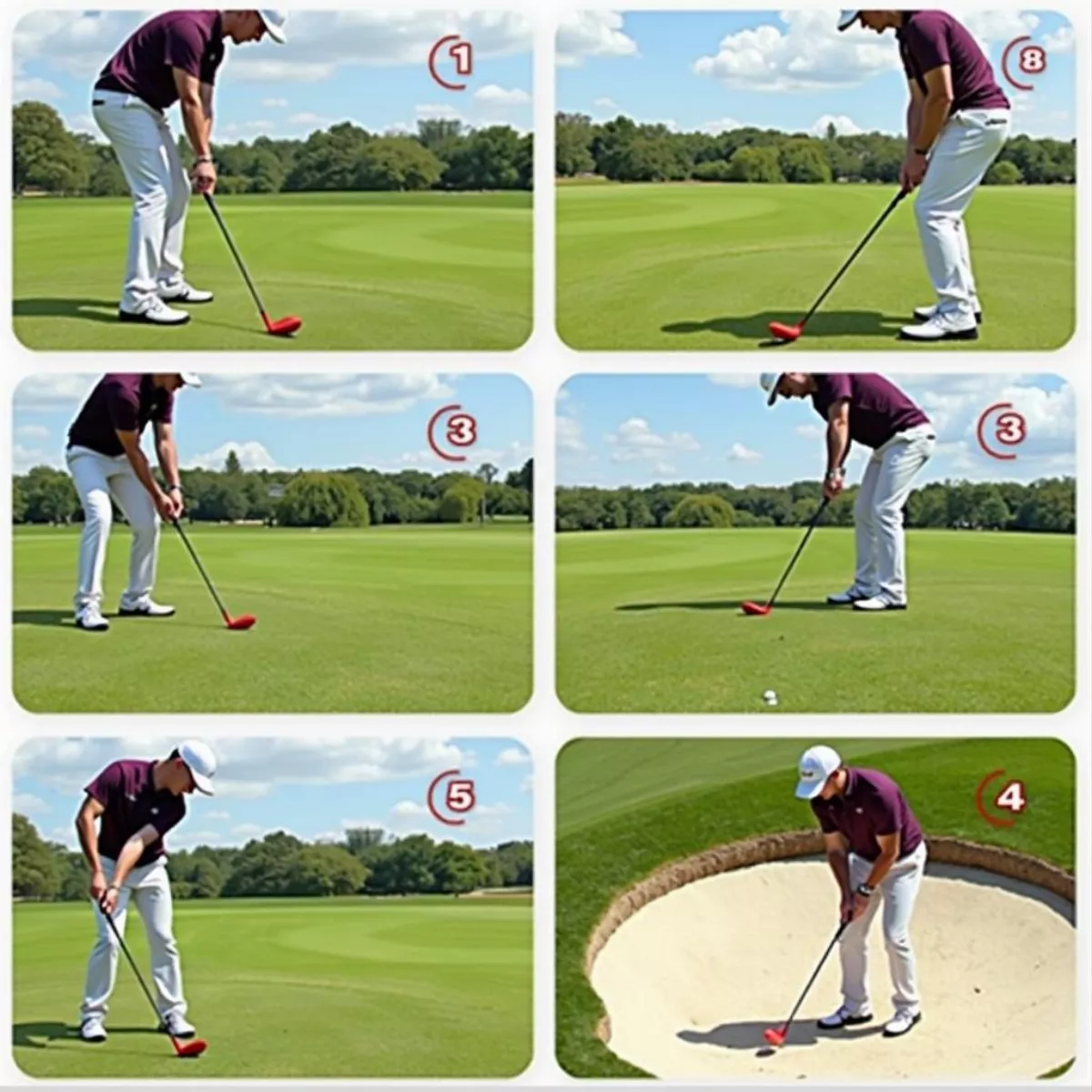 Golfer Using Jaws Wedge In Different Lies