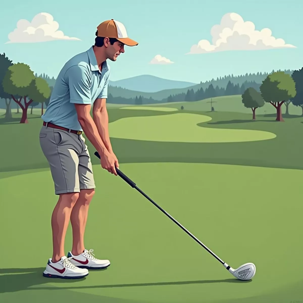 Golfer Using Non-Conforming Driver