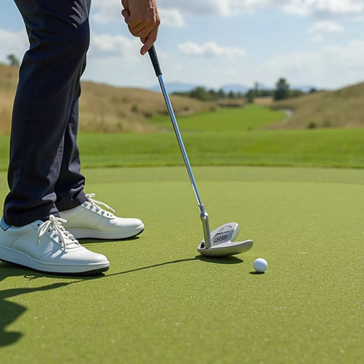 Golfer Using Ping Anser 2 Putter On Green