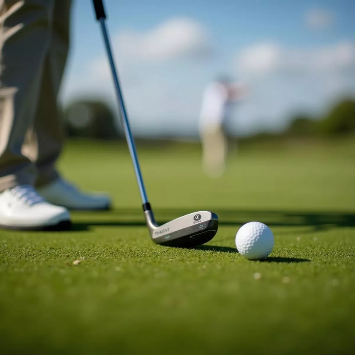 Golfer Using Ping Eye 2 L Wedge On Green