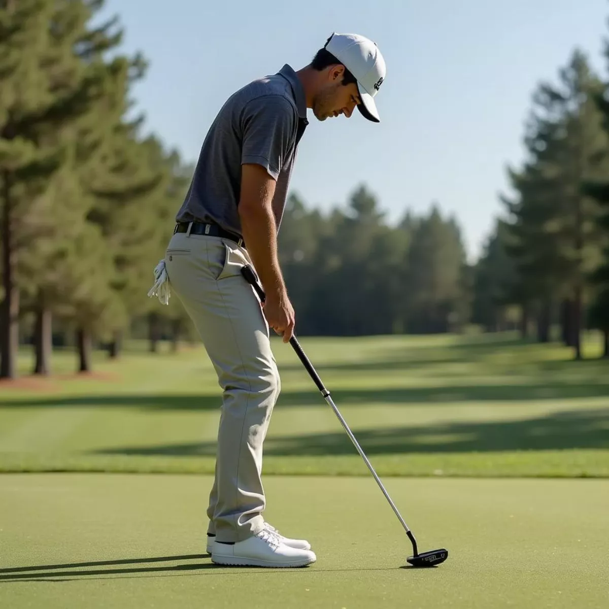 Golfer Using Ping Heppler Anser 2 Putter