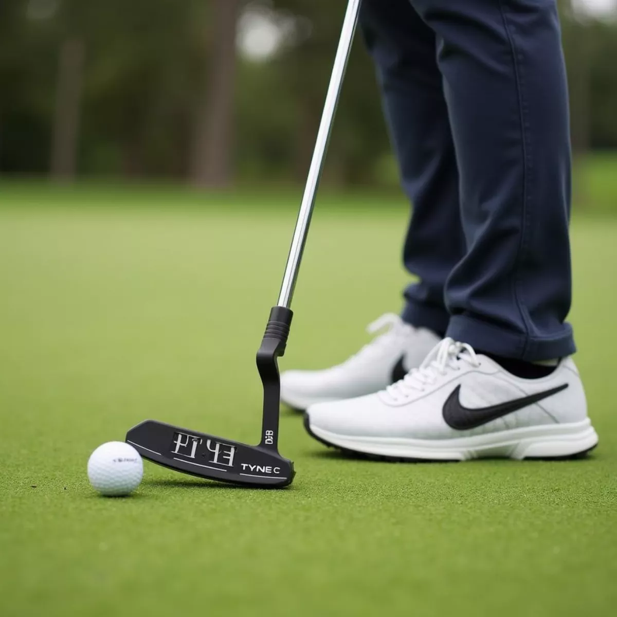 Golfer Using Ping Tyne C Putter On Green