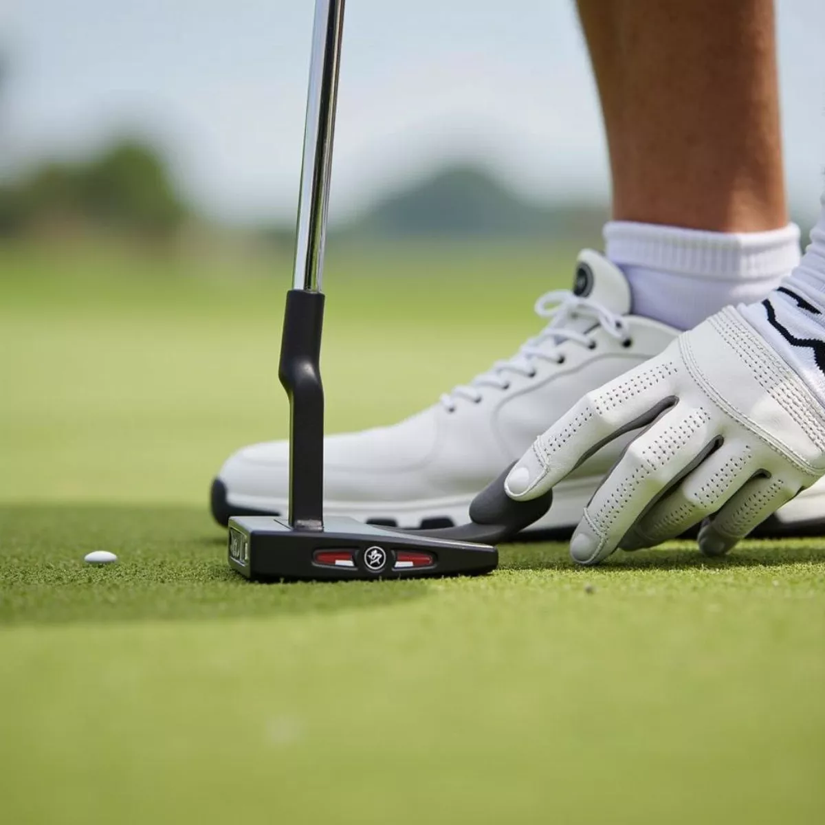 Golfer Putting With Pistolini Plus Grip