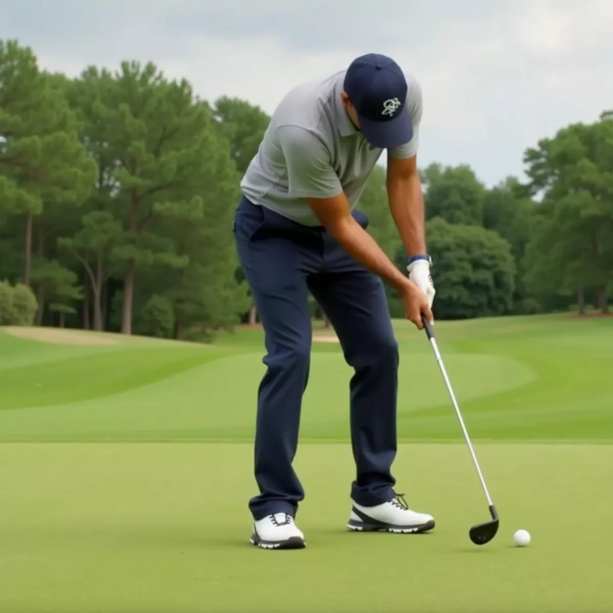 Golfer Using Taylormade High Toe Wedge For Chip Shot