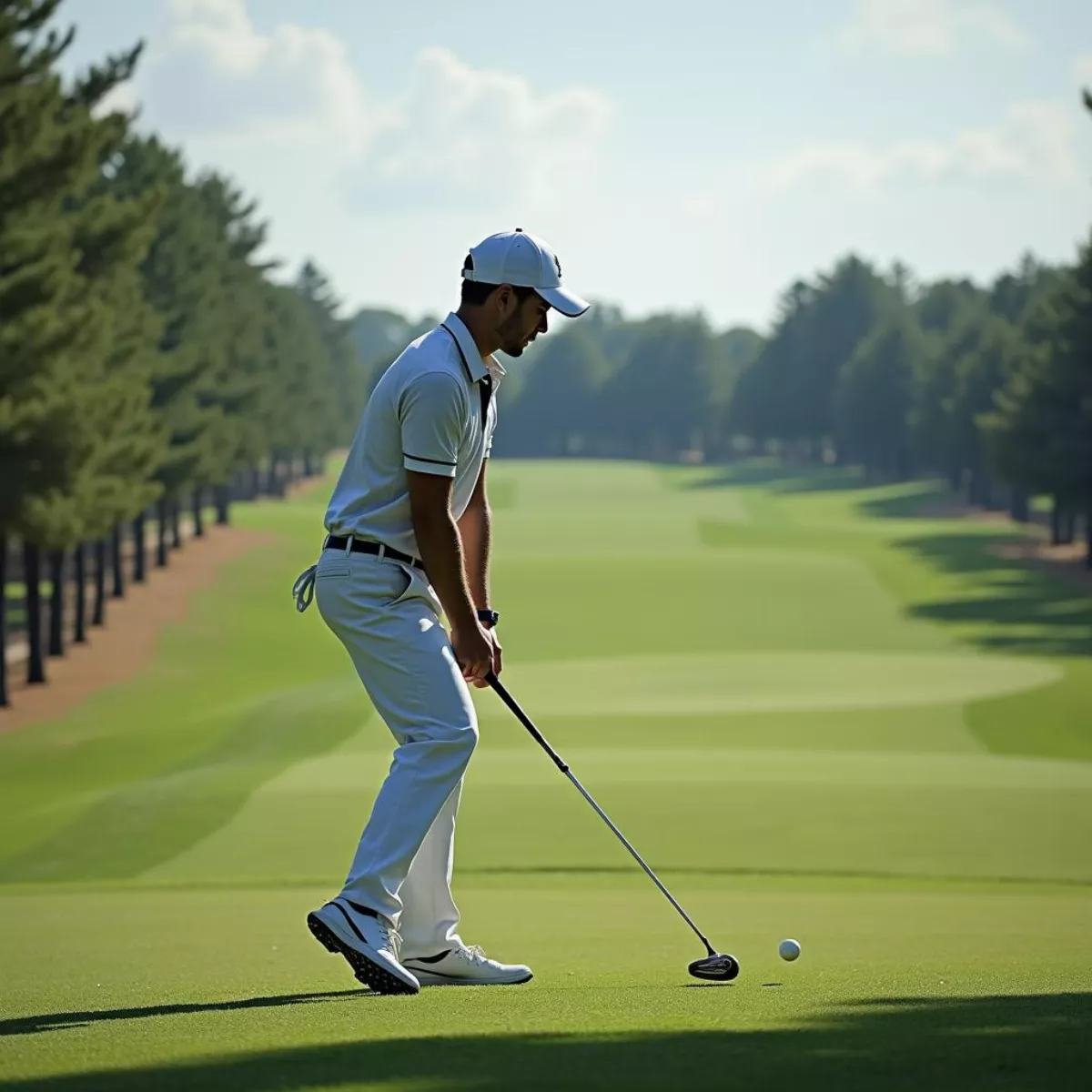 Golfer Visualizing A Draw Shot