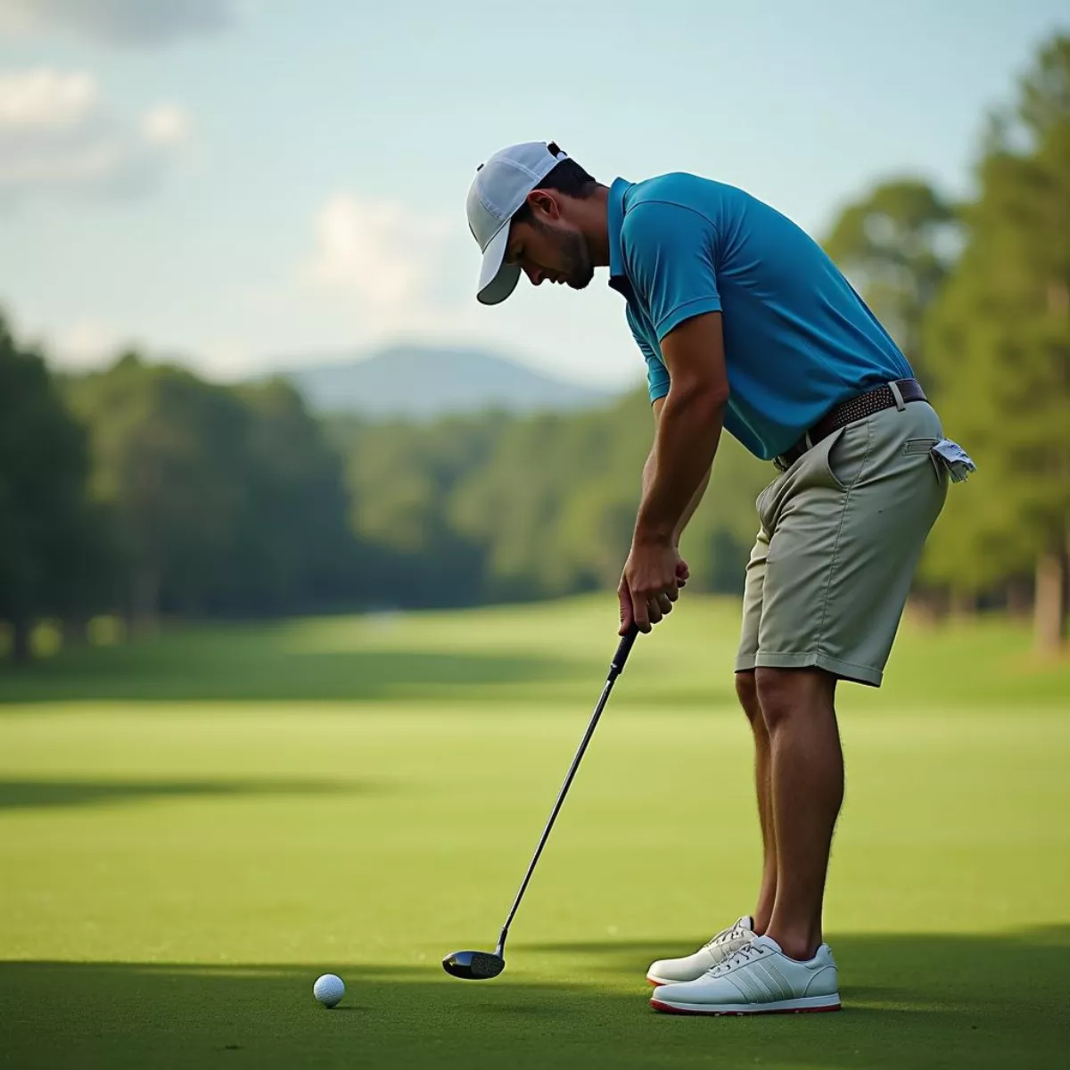 Golfer Visualizing A Successful Putt