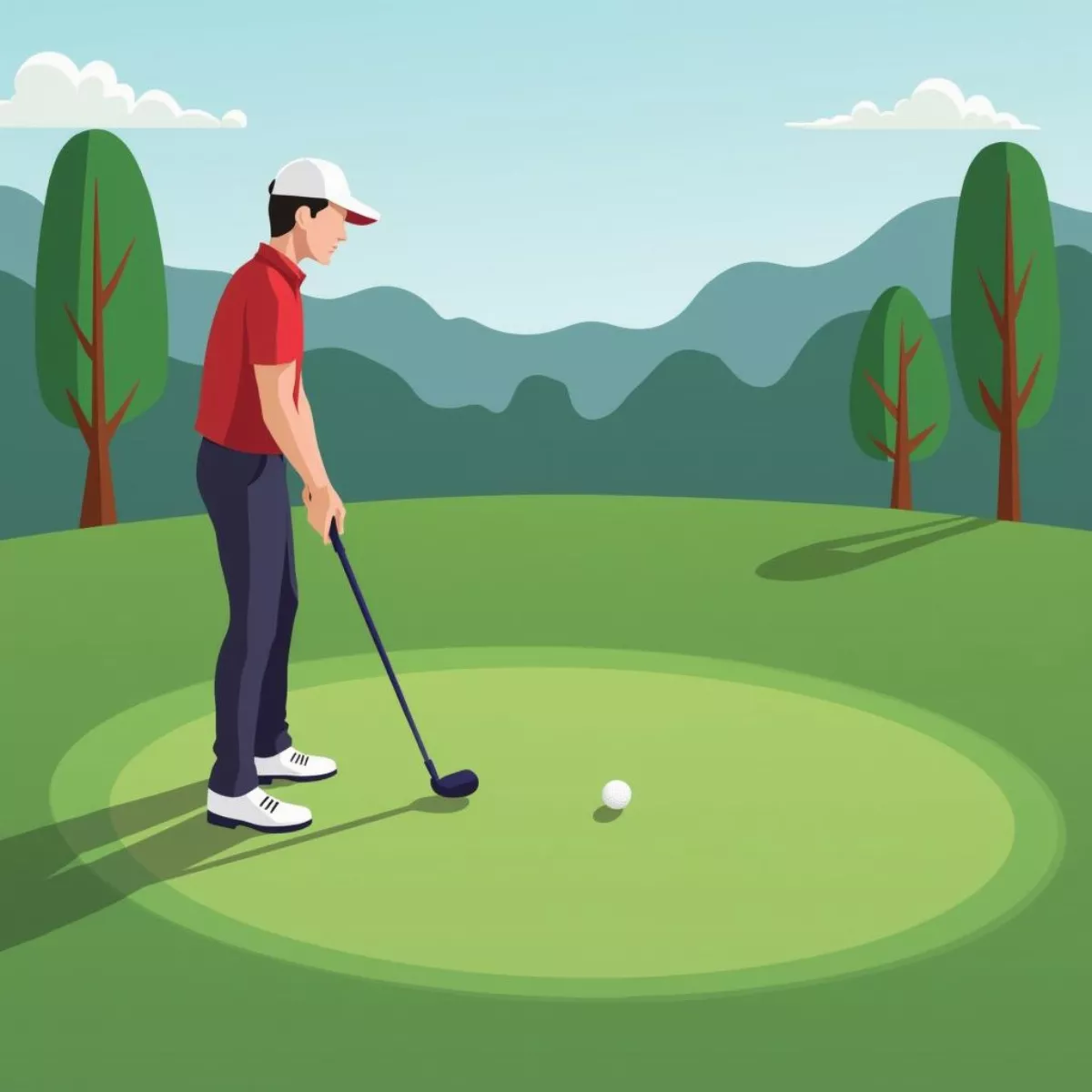 Golfer Visualizing Shot