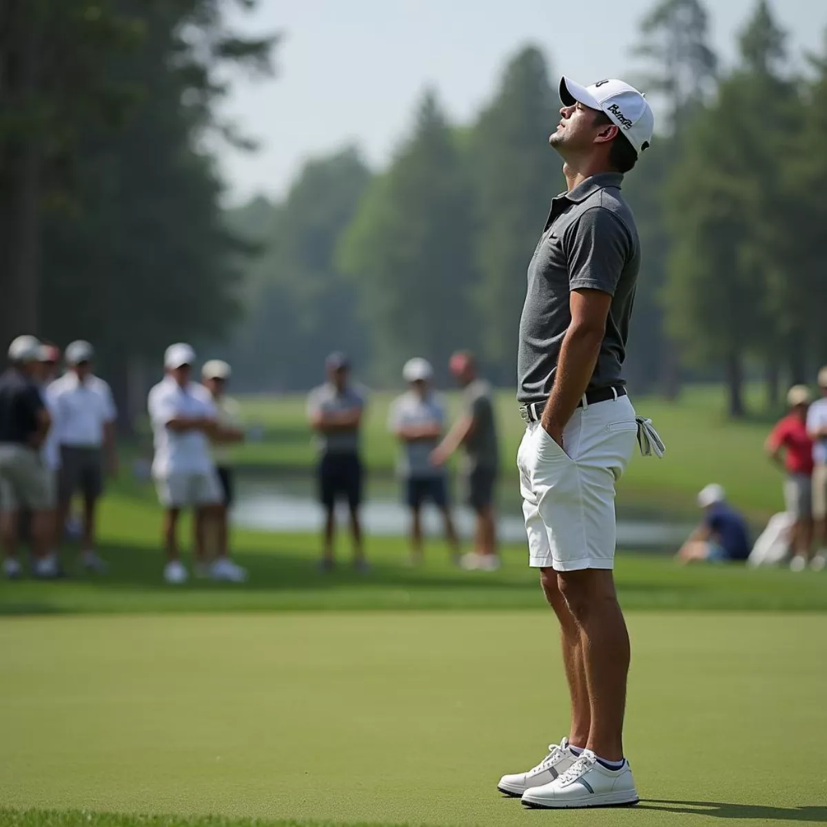 Golfer Visualizing Shot During Golf Tournament