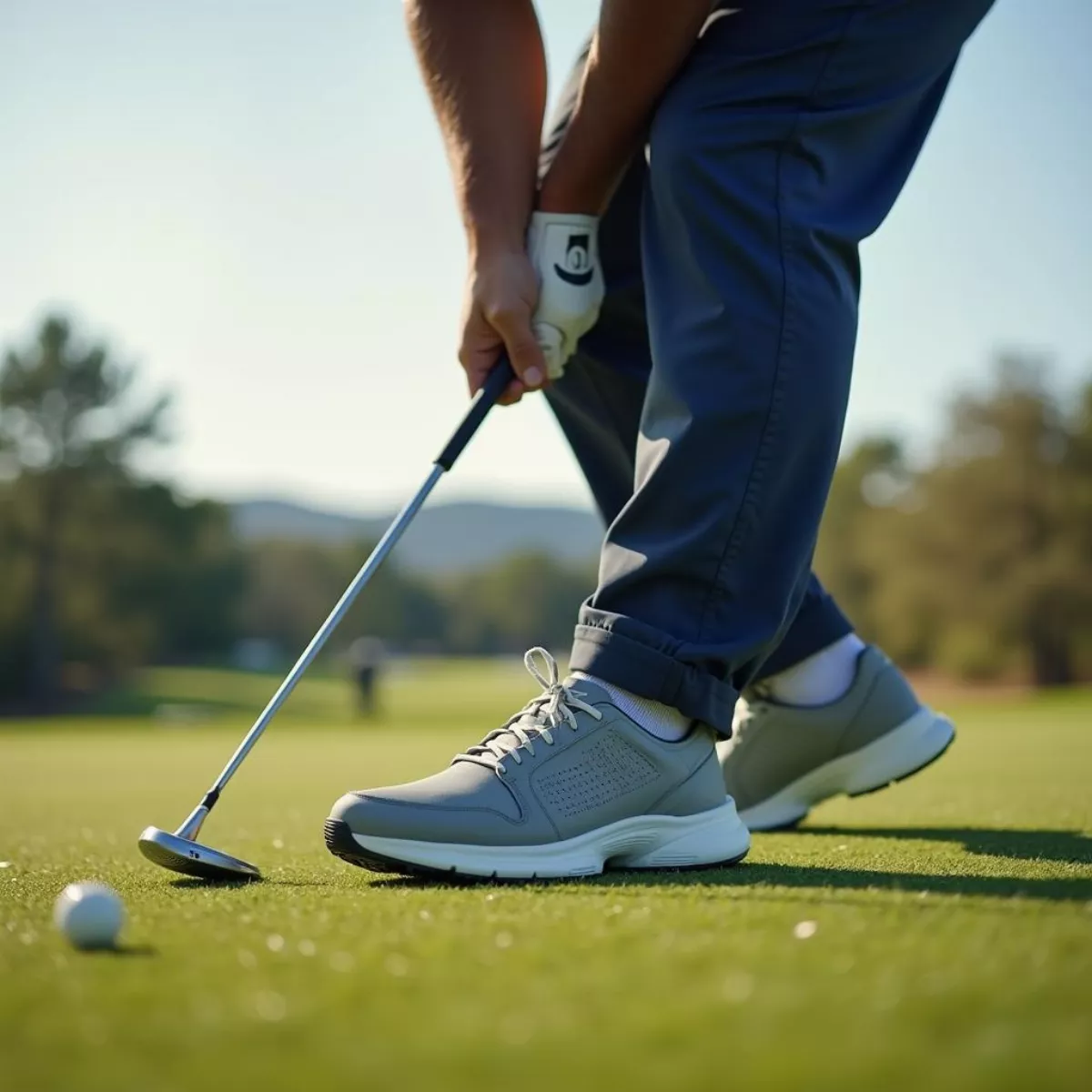 Golfer Wearing Eric Koston Shoes During Swing