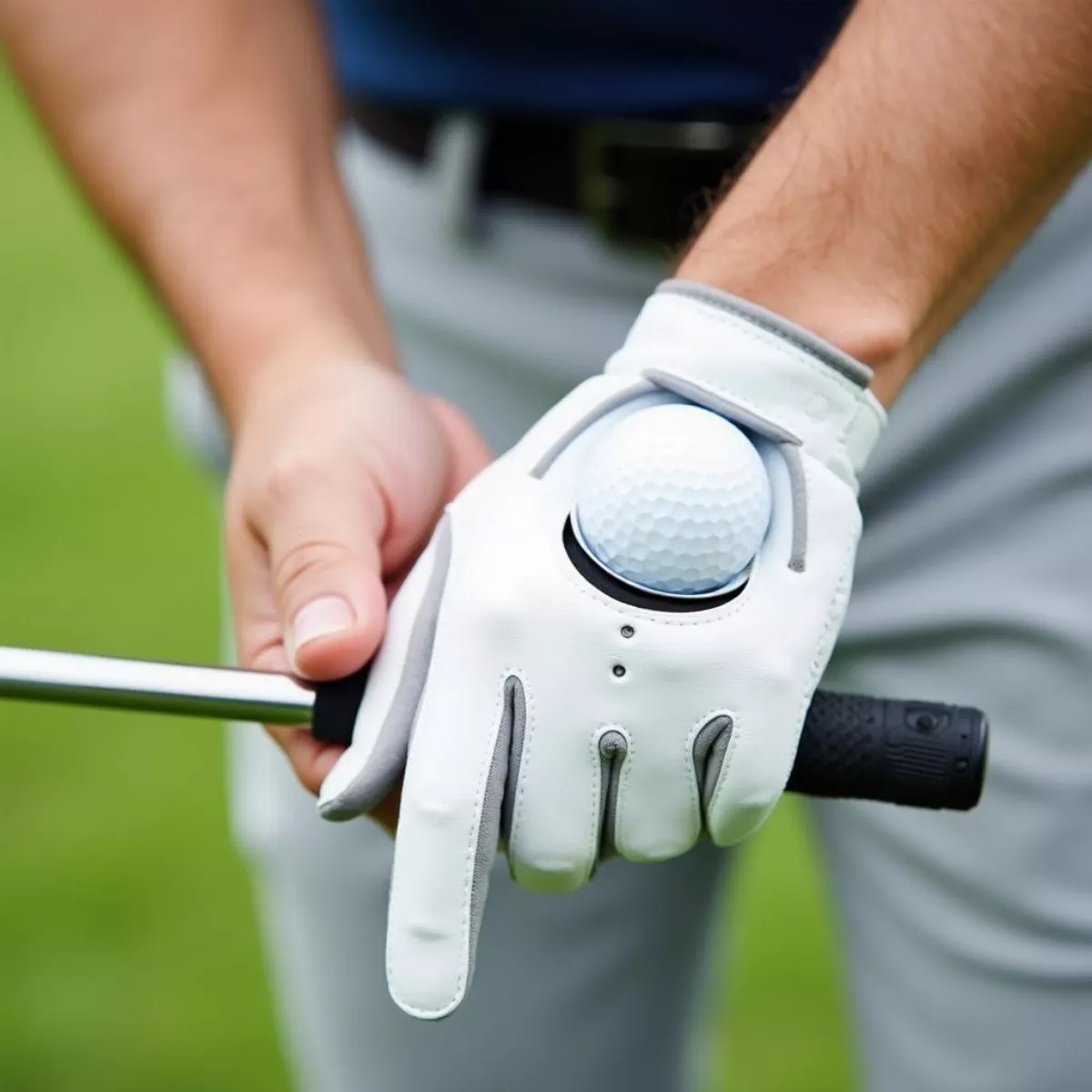 Golfer Wearing A Glove