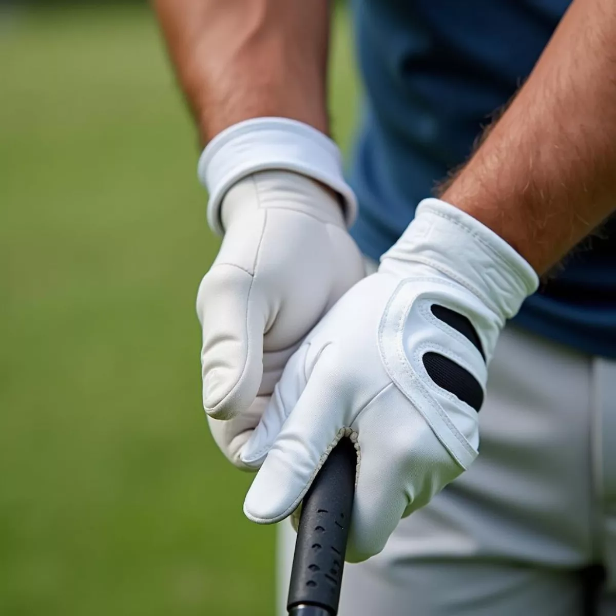 Golfer'S Hand Wearing A Golf Glove While Holding A Club