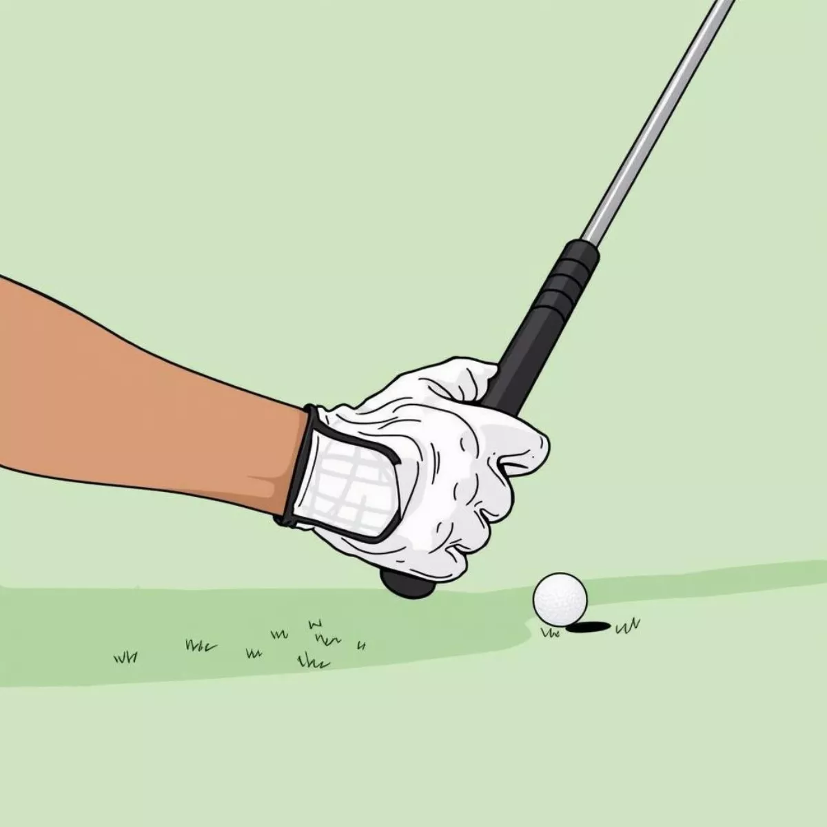 Golfer'S Grip And Swing With Glove