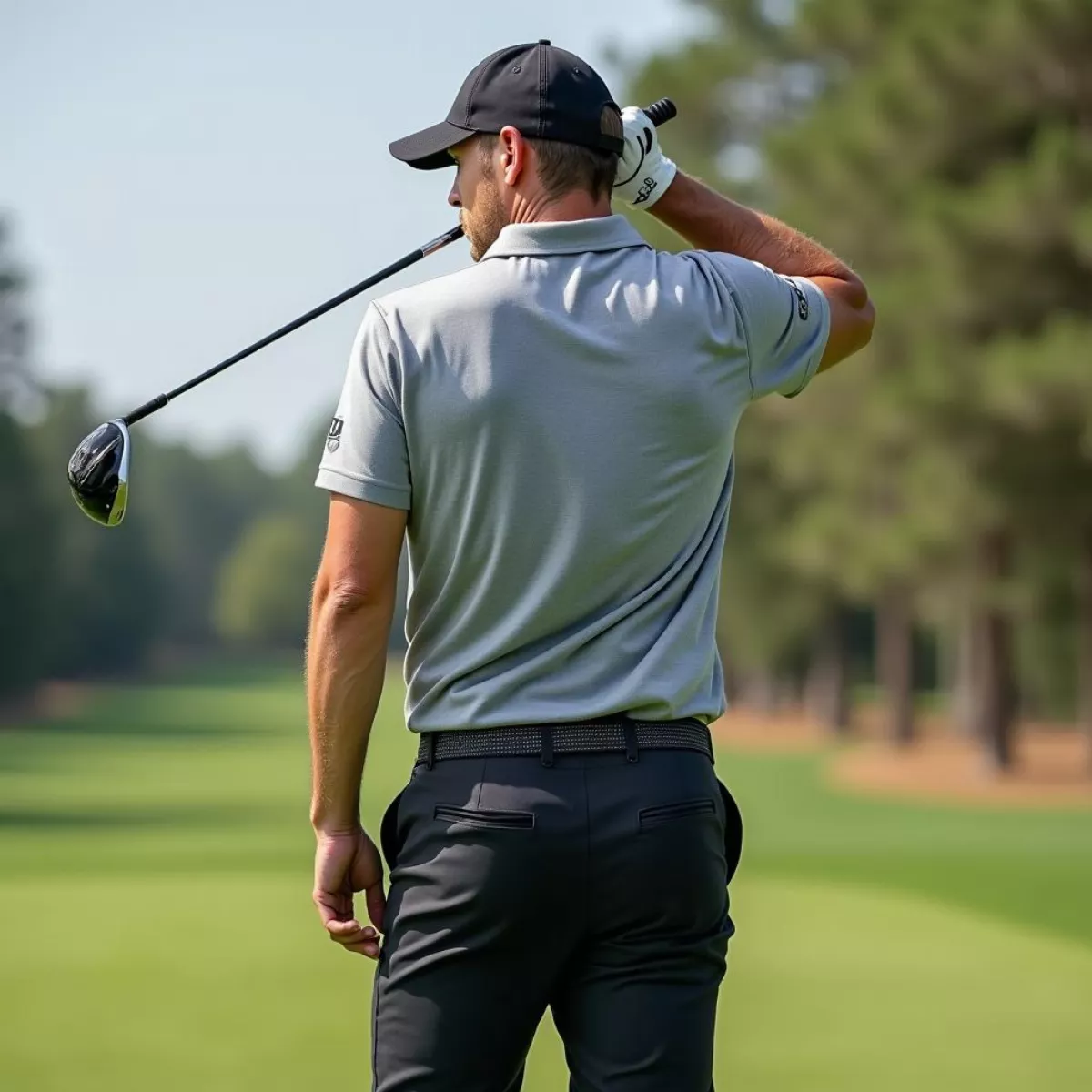 Golfer Wearing Performance Belt