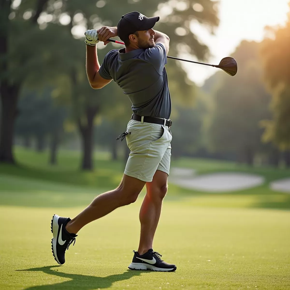 Golfer Wearing Sneaker-Style Shoes