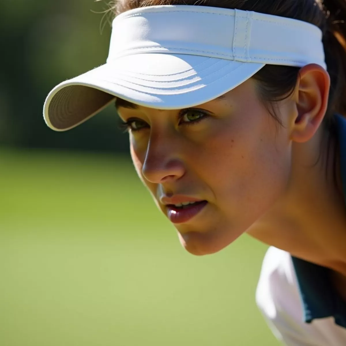 Golfer Wearing A Visor On A Sunny Day