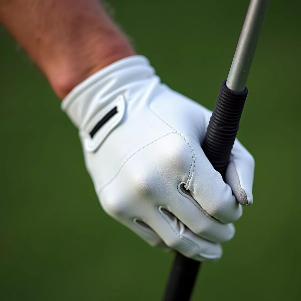 Golfer Wearing A Golf Glove