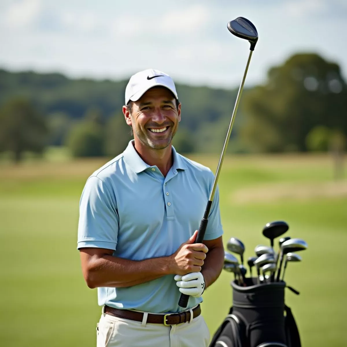 Golfer With Free Clubs