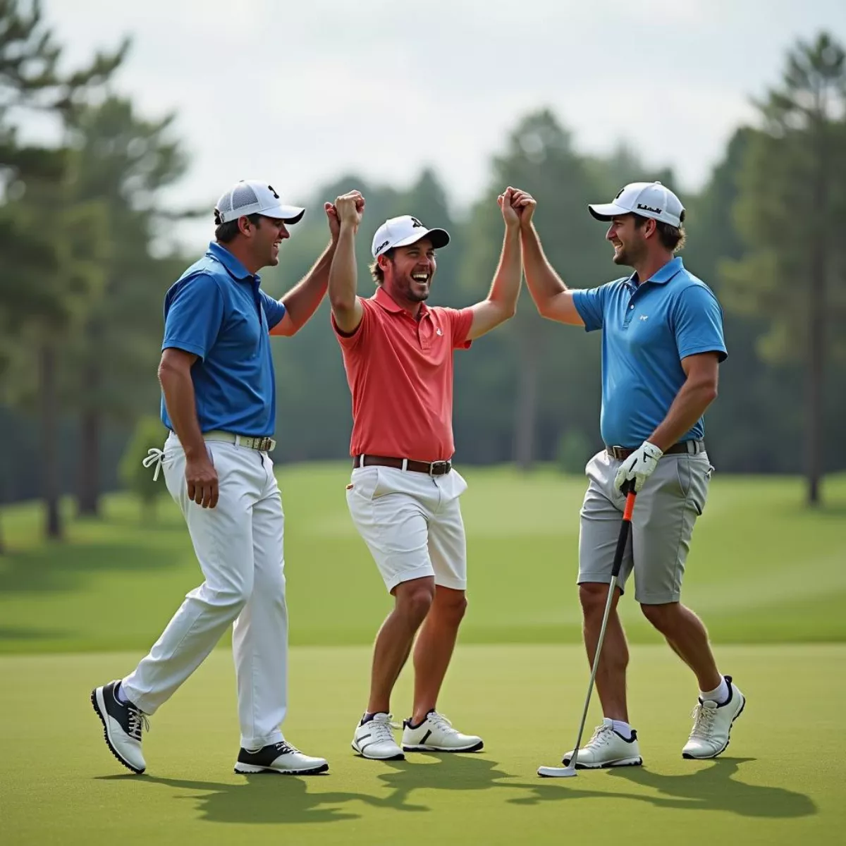 Golfers Celebrating On Course