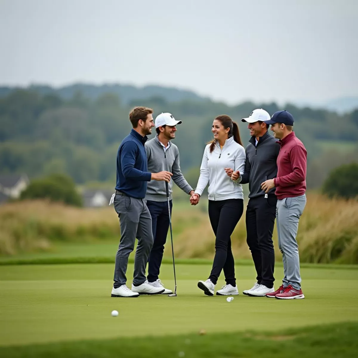 Golfers Celebrating on the Green at Ballyhack