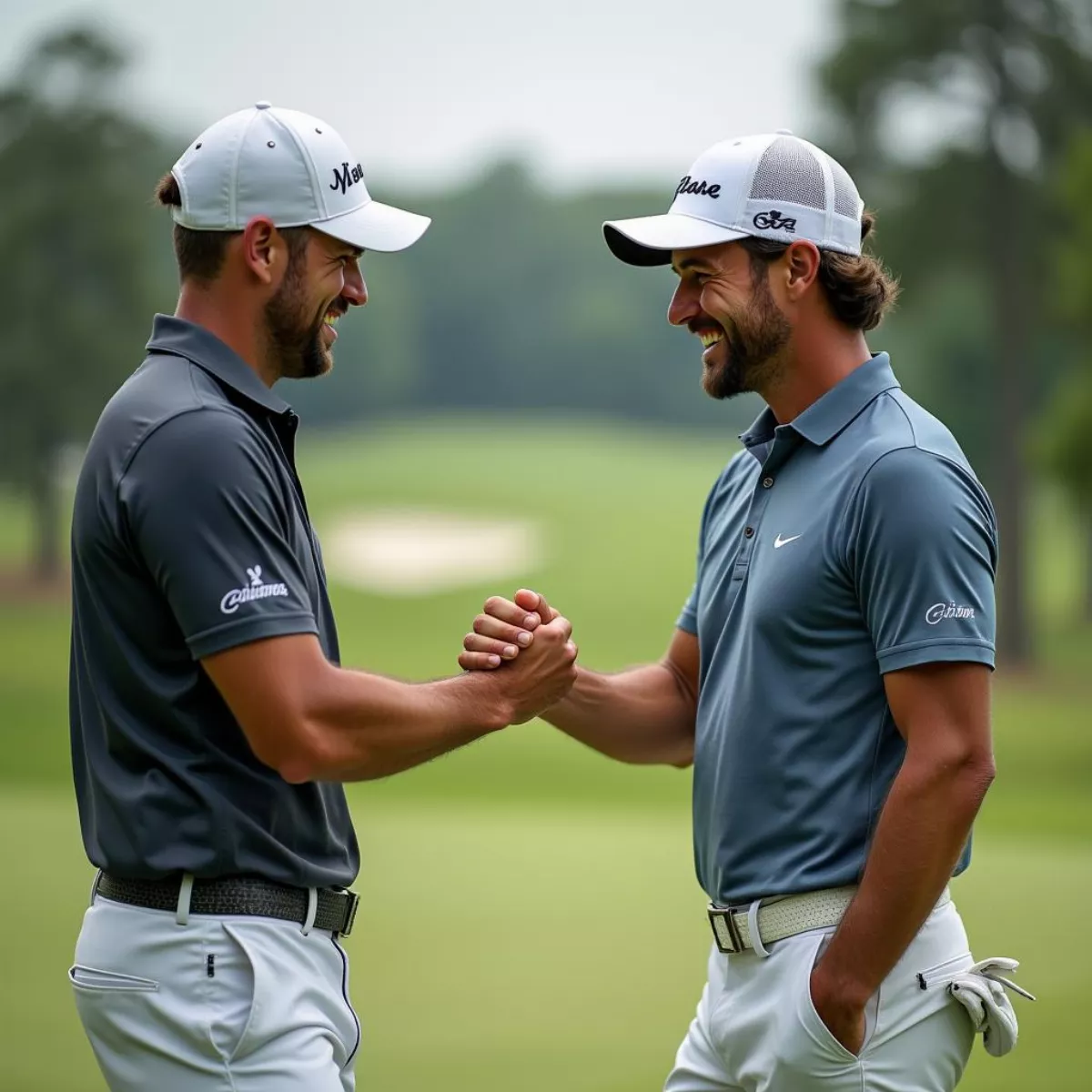 Golfers Celebrating Victory On Course