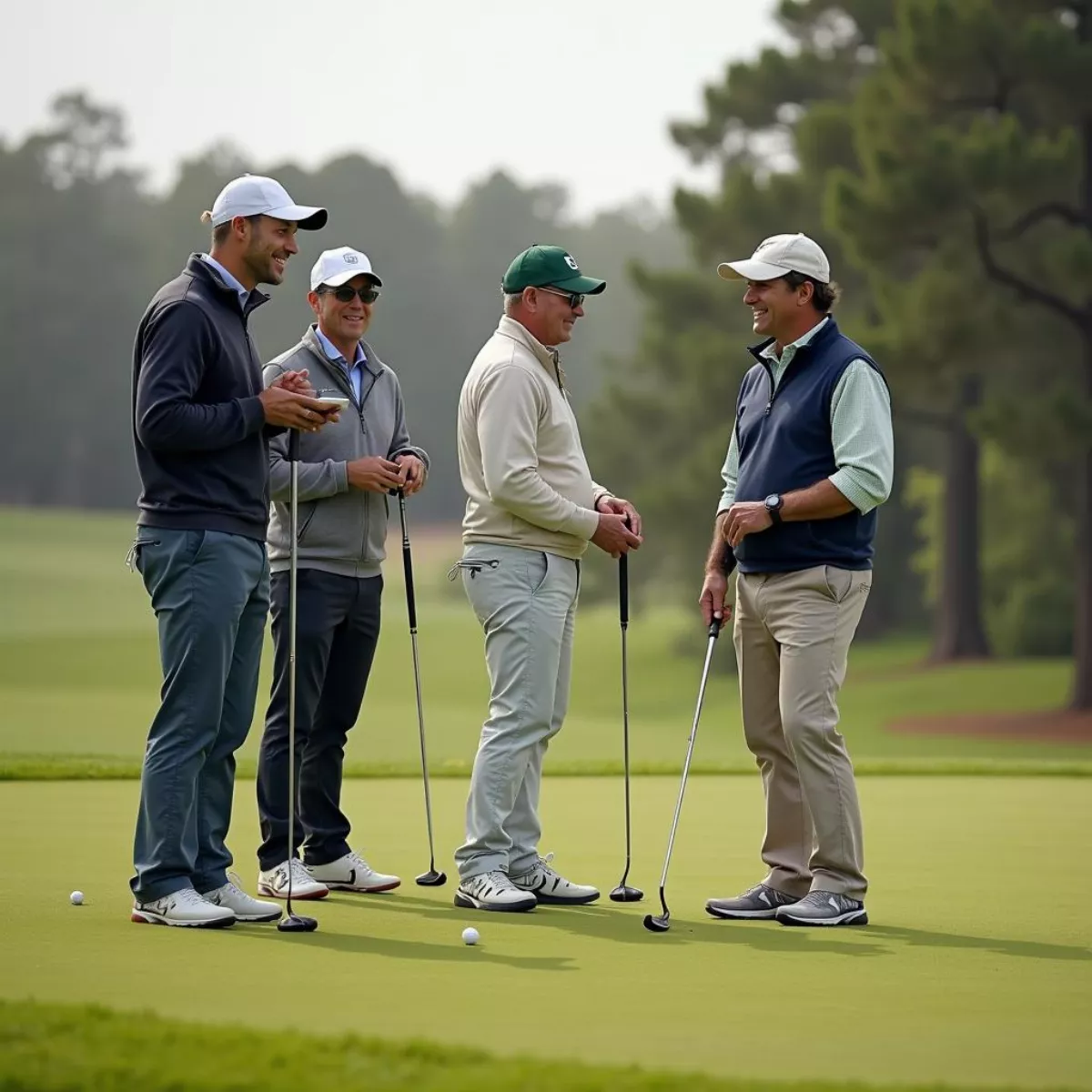 Golfers Enjoying Conversation On The Green