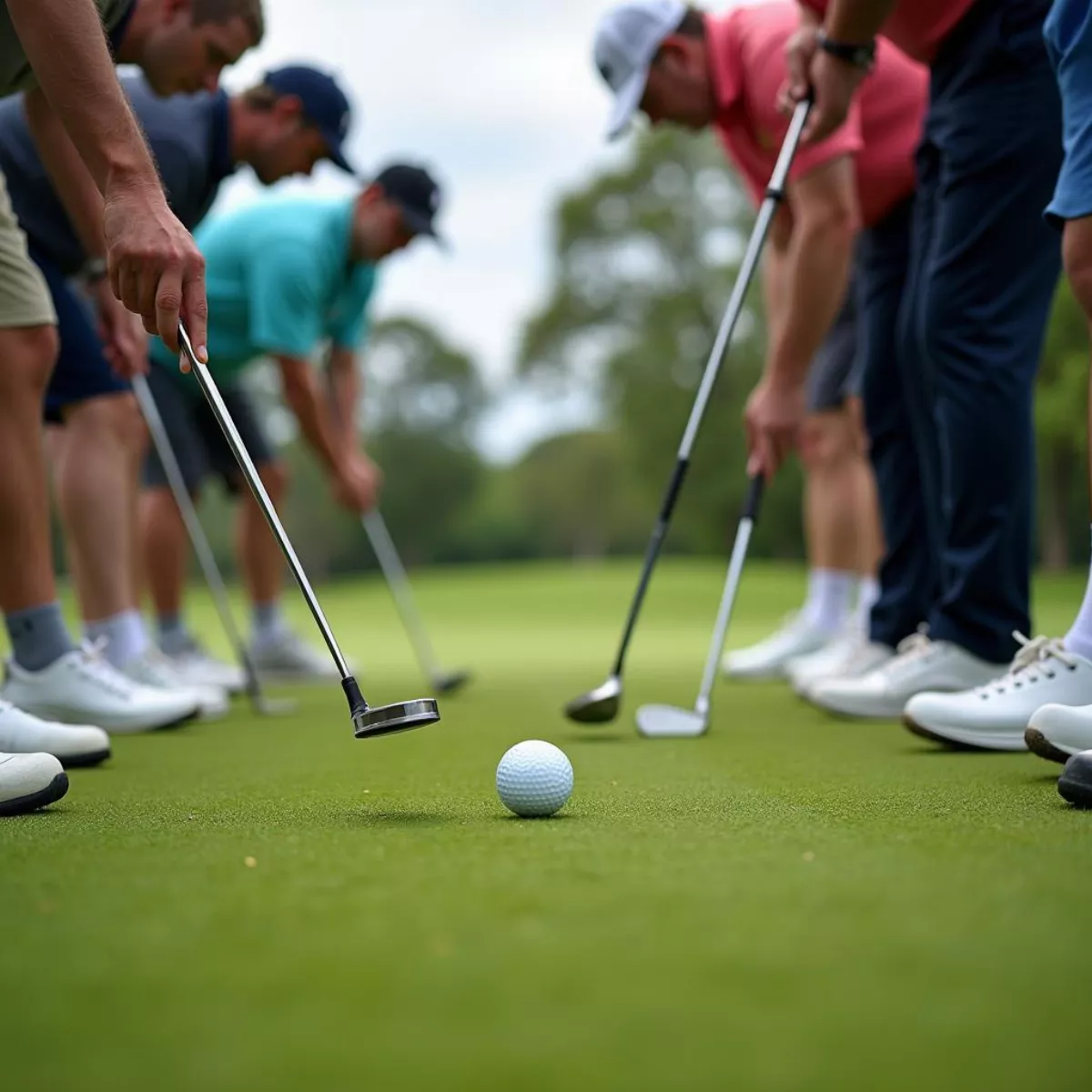 Golfers Competing In A Tournament