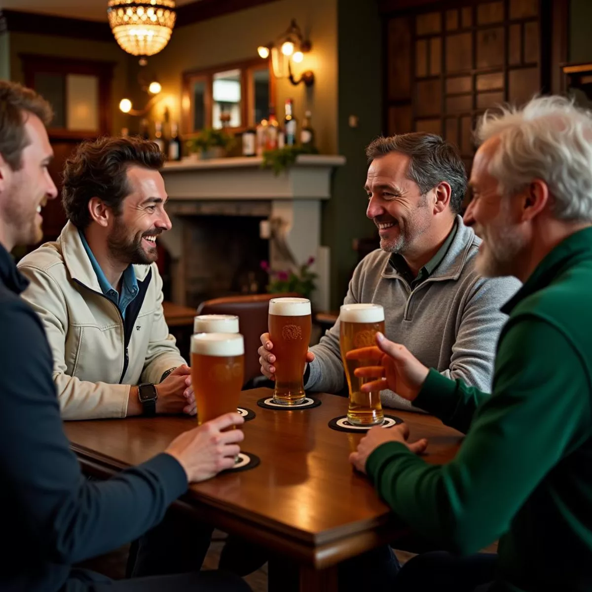 Golfers Socializing In A Pub