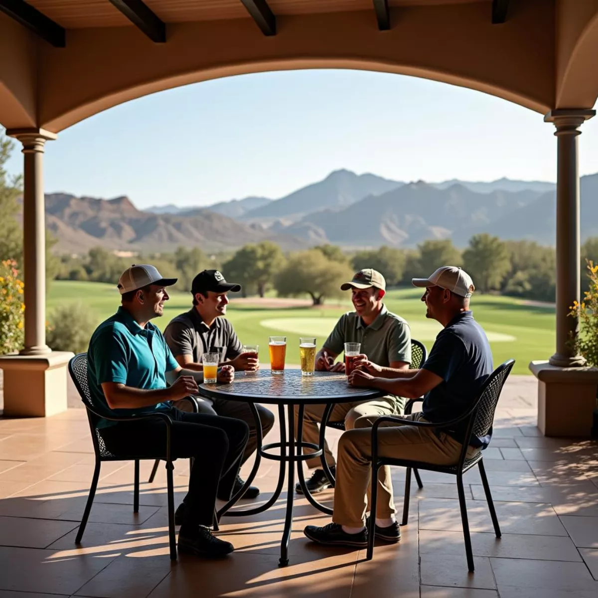 Golfers Enjoying Drinks At Rio Verde Clubhouse