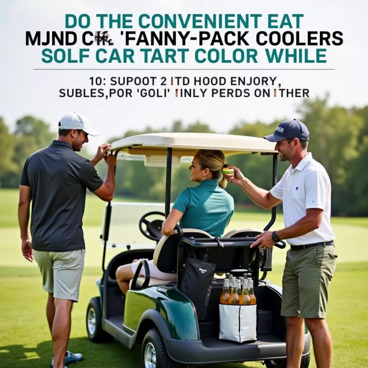 Golfers Enjoying Drinks And Snacks On The Course