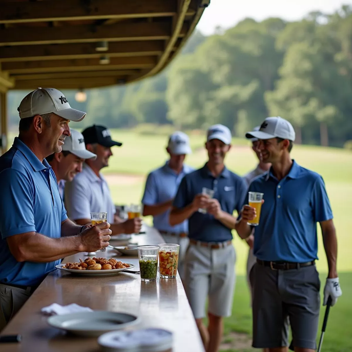 Golfers Enjoying Refreshments