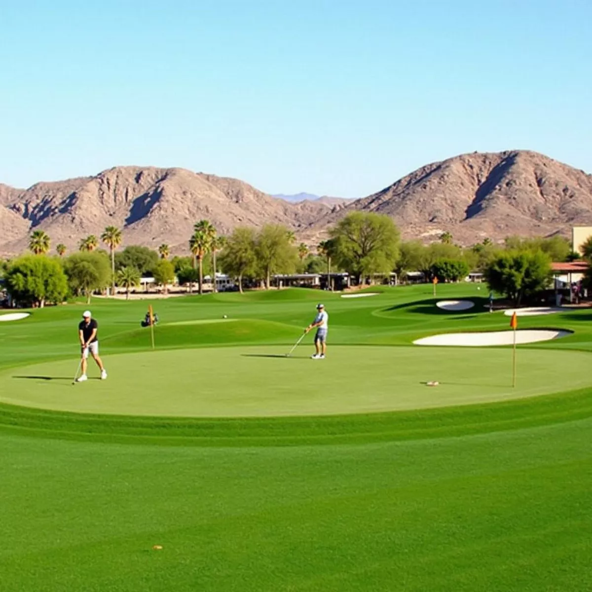 Golfers On Course In Yuma Arizona