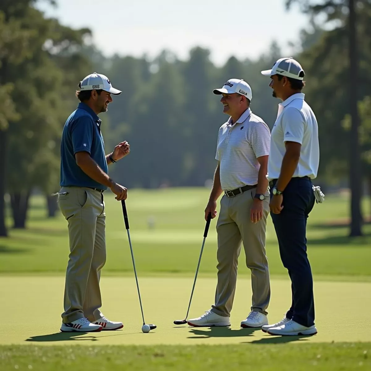 Golfers Discussing On The Green