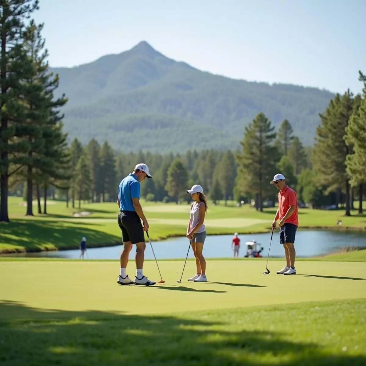 Golfers On Green - Hot Springs