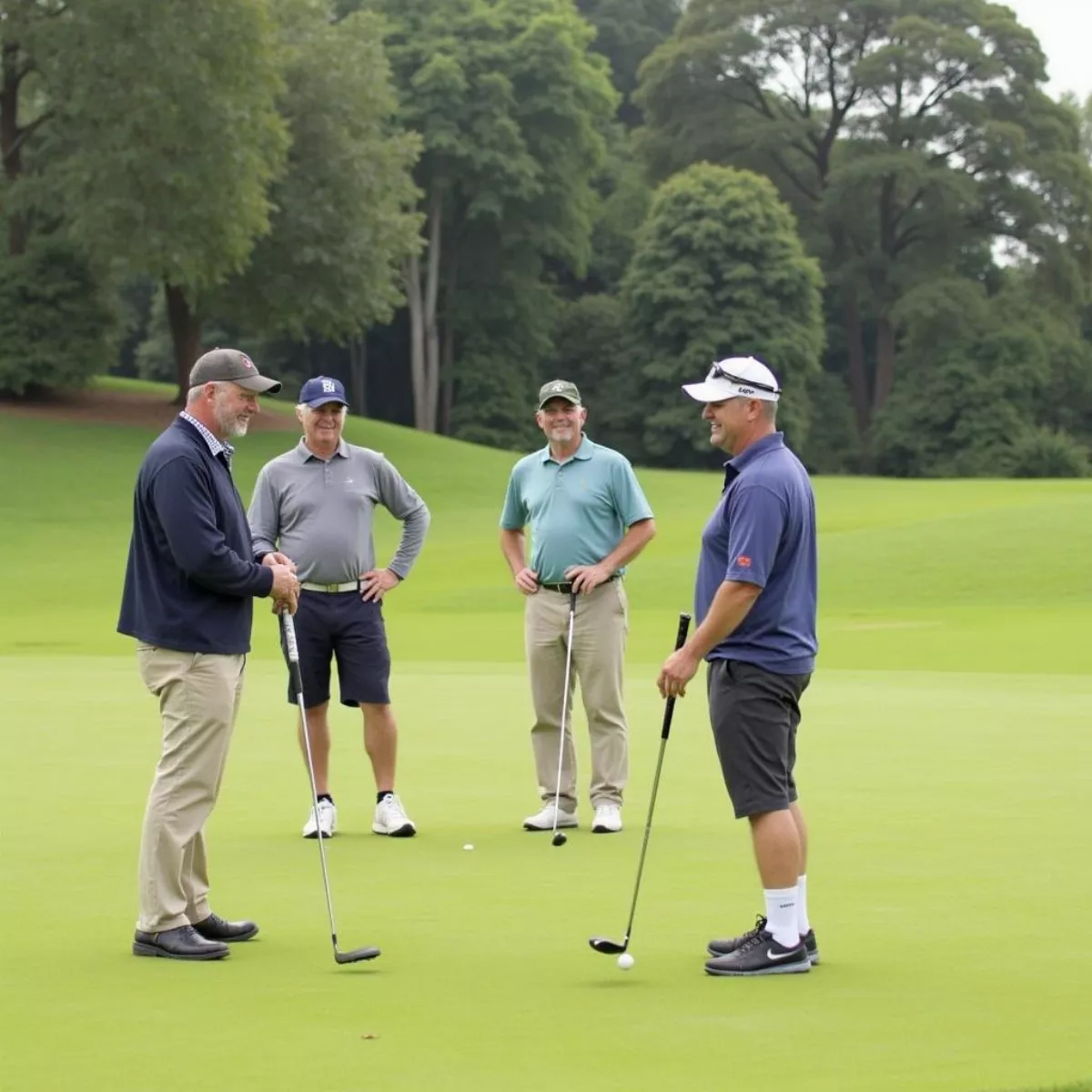 Golfers On The Green At Old Barnwell