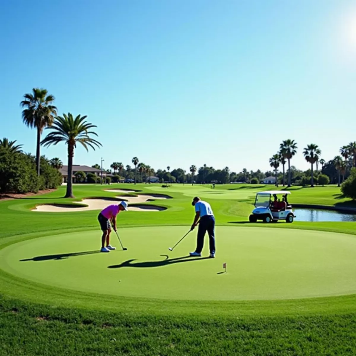 Golfers On Putting Green