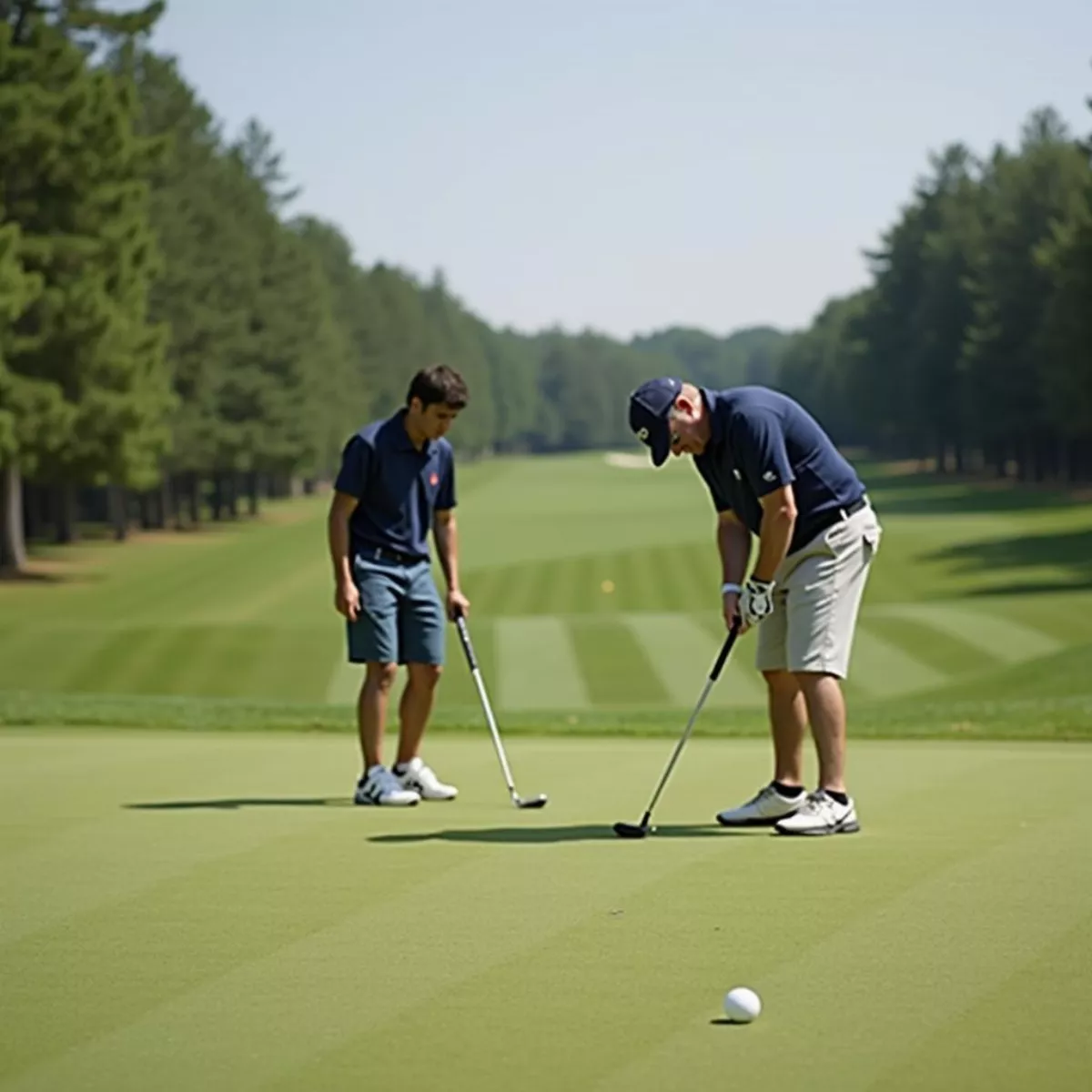 Golfers on Putting Green