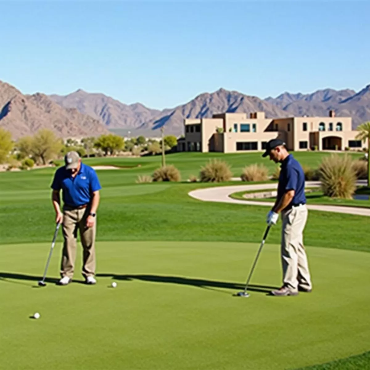 Golfers Practicing At Coyote Wash