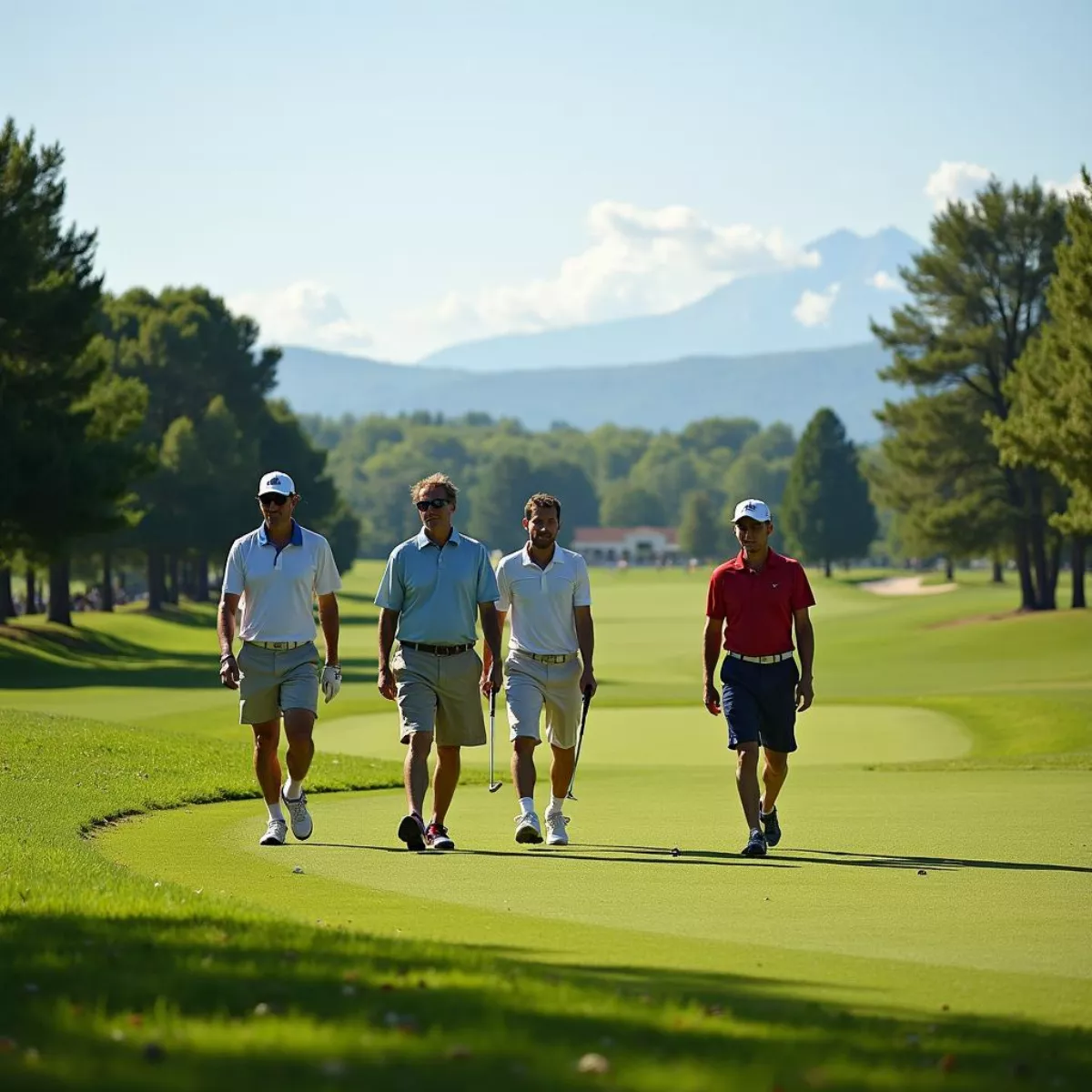 Golfers enjoying a round on a South of France golf course