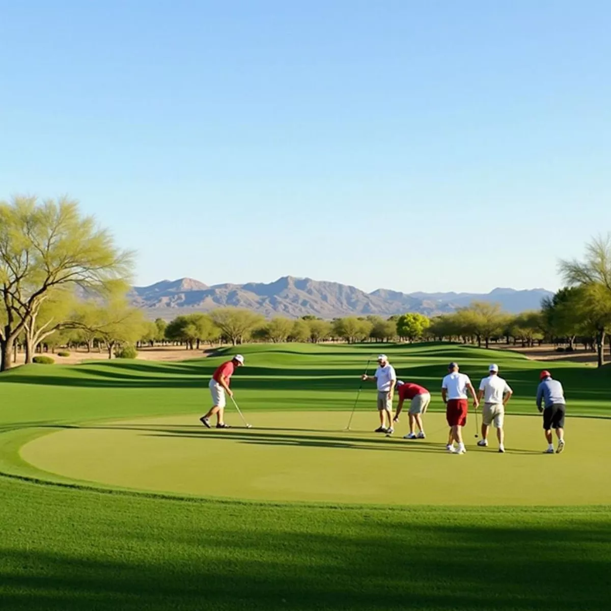 Golfers Enjoying A Round At Tpc Scottsdale