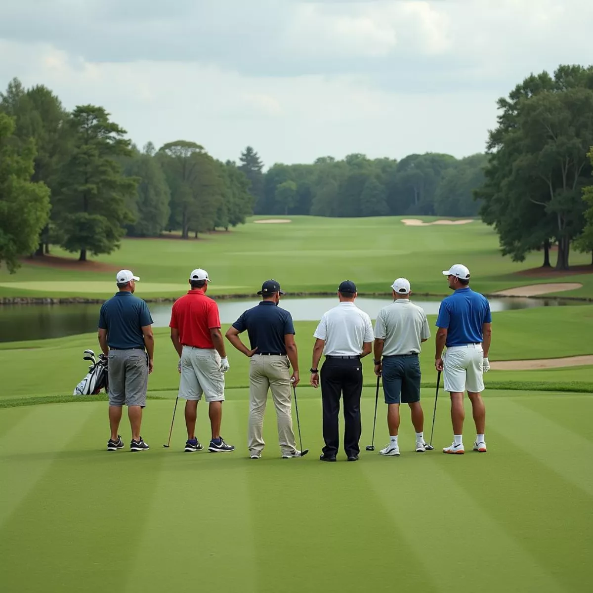 Golfers Playing Through