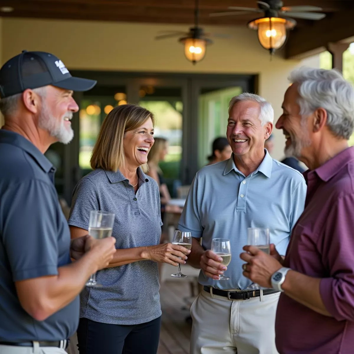 Golfers At A Social Event At Desert Forest