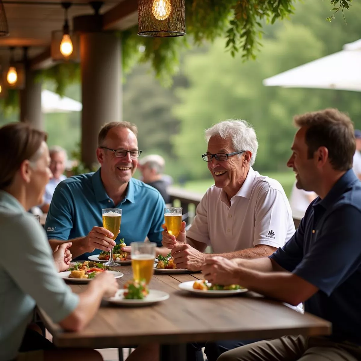 Golfers Socializing At The Clubhouse In Lake Winds