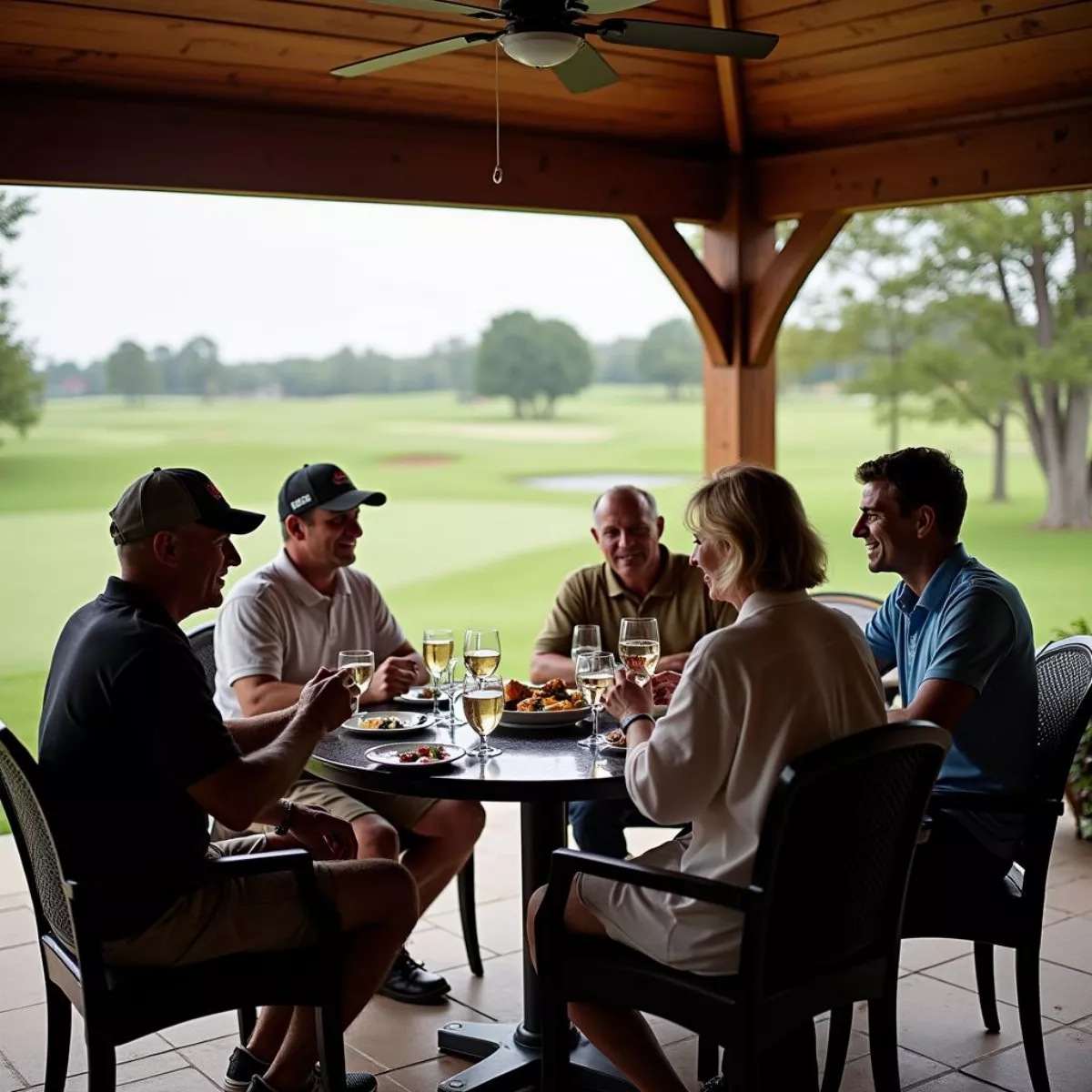 Golfers Socializing At A Semi-Private Golf Course