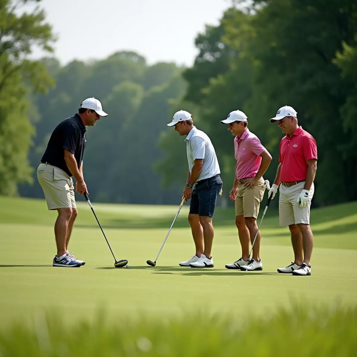 Golfers Teeing Off At Bristol Golf Course