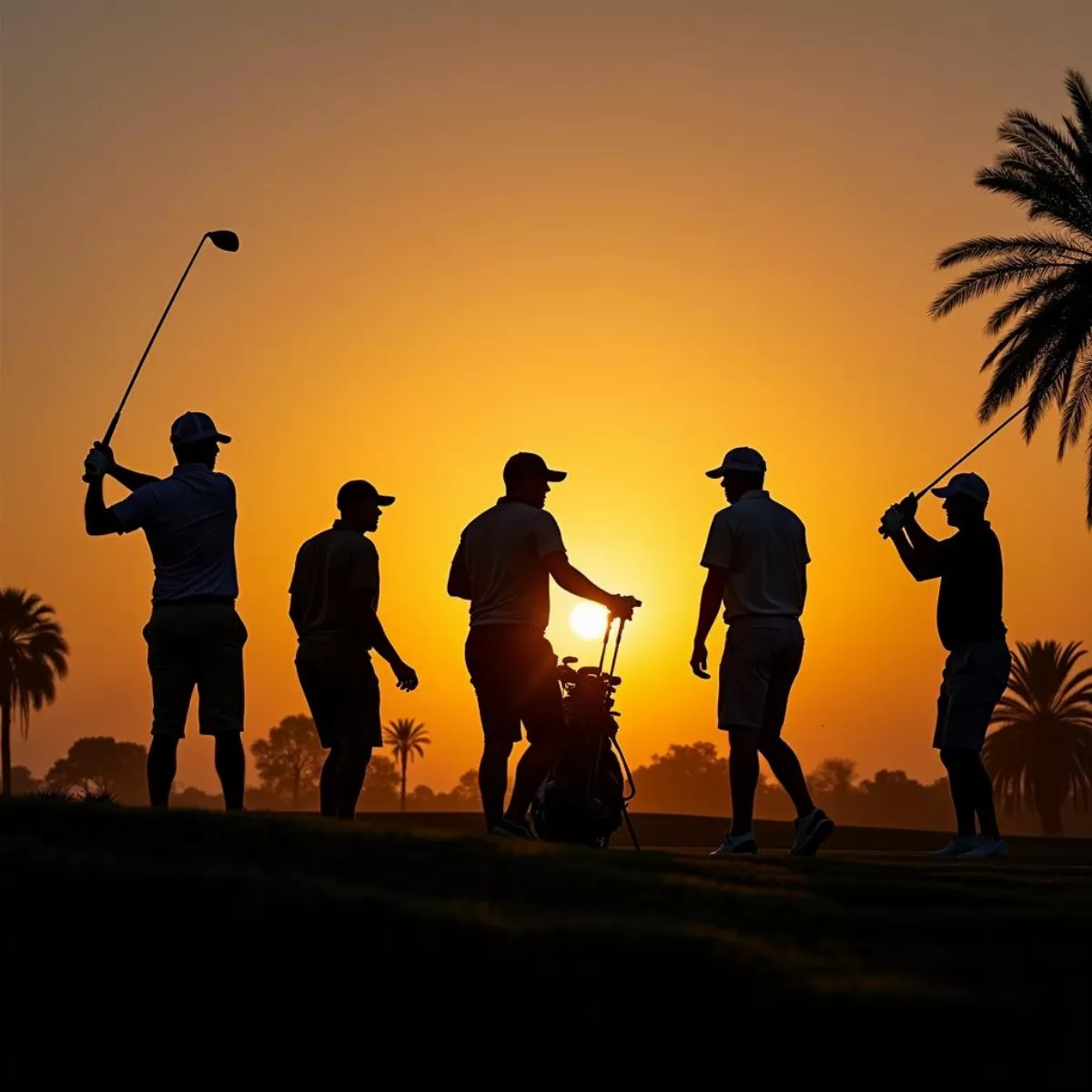 Golfers On A Marana Golf Course