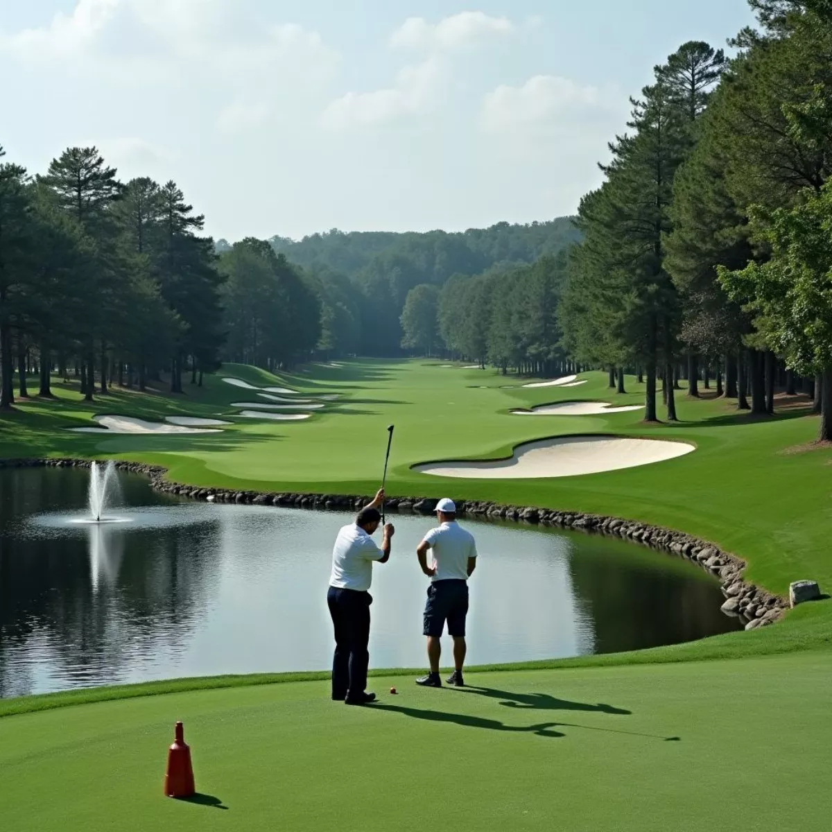 Golfers Teeing Off At Valhalla'S Signature Hole